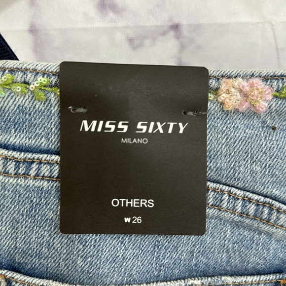 MISS SIXTY Silk Blend Denim Light Blue Flare Jeans W26 - Picture 9 of 16